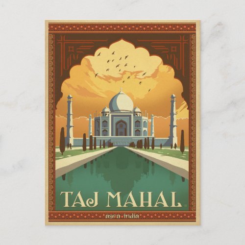 Save the Date  Taj Mahal India Announcement Postcard