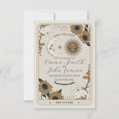 Save The Date Tarot Sun Moon Align Wedding Cards
