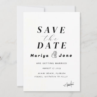 Save the Date Template Double Sided, Invitation