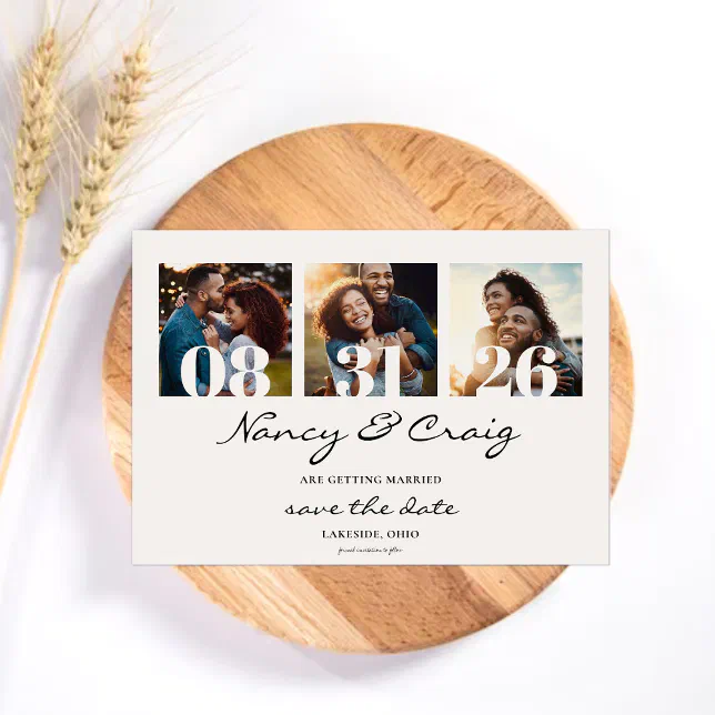 Save The Date Template Photo Collage Zazzle