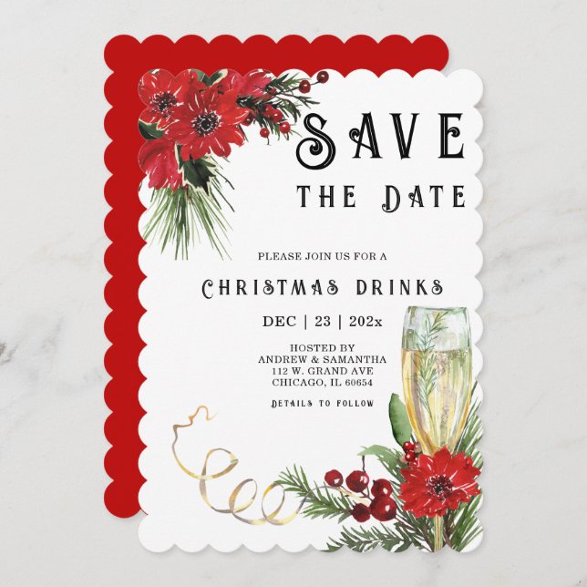 Save The Date Templates Christmas Party (Front/Back)