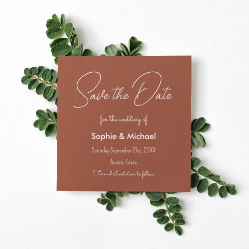 Save the Date Terracotta Wedding Invitation