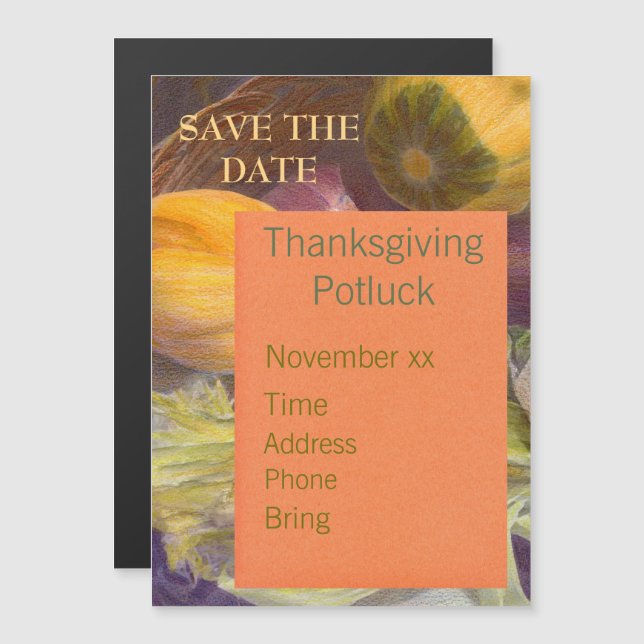 Save the Date Thanksgiving Magnet Invitation (Front/Back)