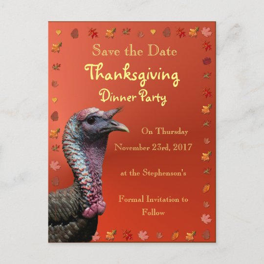 Save The Date Thanksgiving Postcard