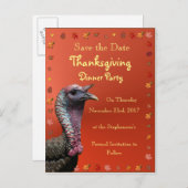 Save The Date Thanksgiving Postcard (Front/Back)