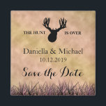Save the Date The Hunt is Over Wedding Magnet<br><div class="desc">Adorable Save the Date magnet from my "The Hunt Is Over" wedding collection.  Find it in my store.  Deer design hand drawn by ©Tina Hesskew of Fishing Hunting Life.</div>