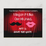Save The Date Theater Wedding Announcement Postcard at Zazzle