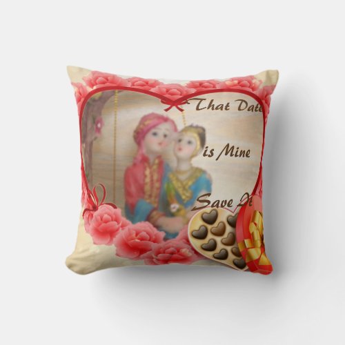 Save the date throw pillow