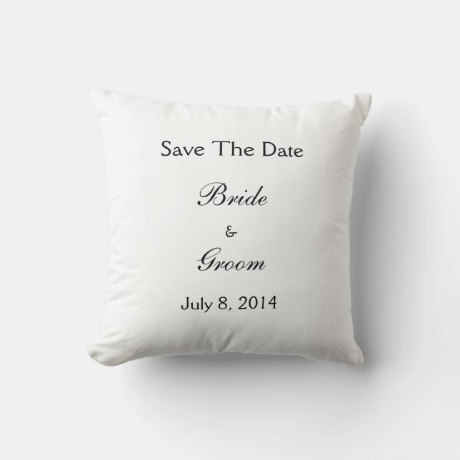 Save The Date Throw Pillow (Front)