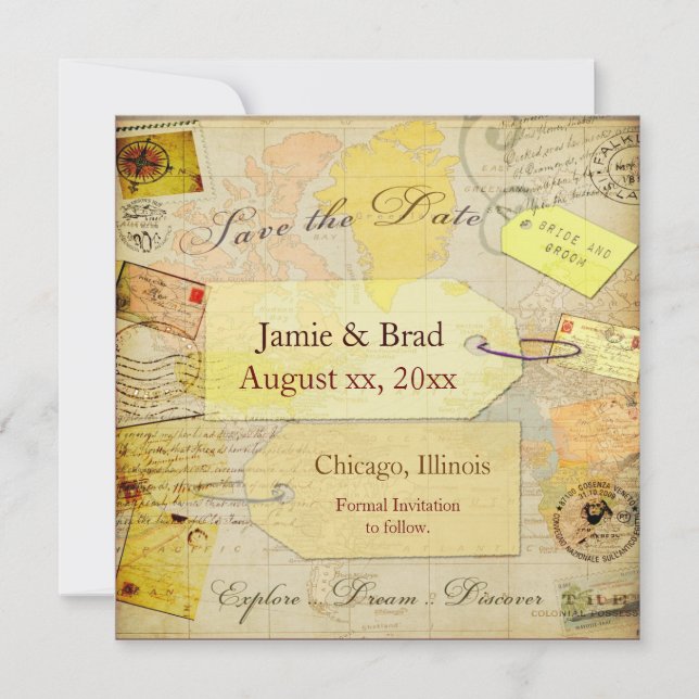 Save the Date Travel Shower theme (Front)