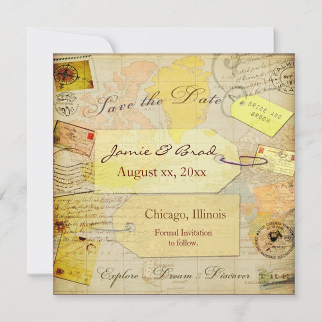 Save the Date Travel Shower theme (Front)