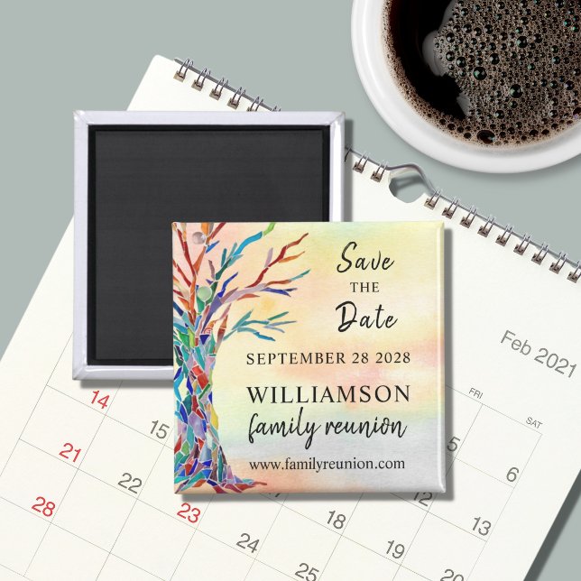  Save The Date Tree Family Reunion Magnet