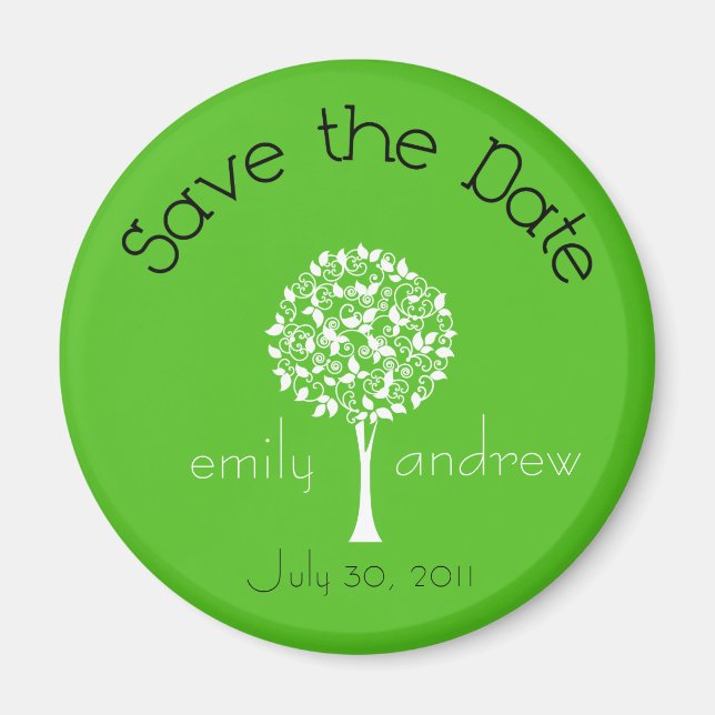 Save the Date Tree Magnet (Front)