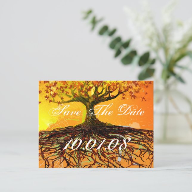 Save The Date Tree Roots of Love Announcement Postcard (Standing Front)