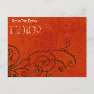 Save the Date- Tree Swirls - Customized Announcement Postcard