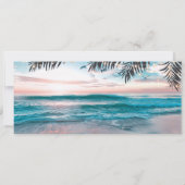 Save the Date Tropical Beach Lights Boarding Pass (Back)