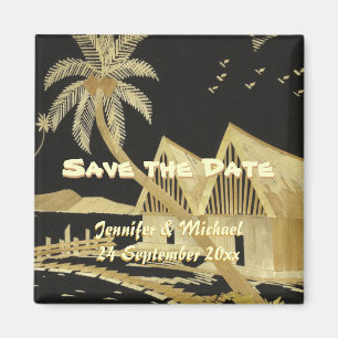Save the Date Tropical Destination Wedding Magnet