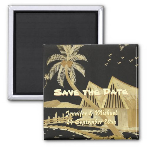 Save the Date Tropical Destination Wedding Magnet