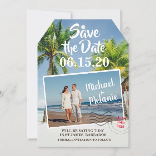 Save the Date Tropical Luggage Tag