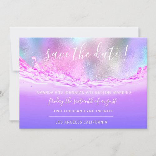 Save The Date Tropical Ocean Purple Pastels