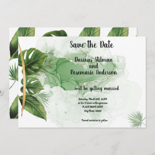 Save the Date Tropical Palm Invitation