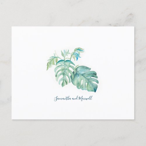 Save The Date Tropical Watercolor  Postcard