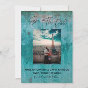 Save The Date  Turquoise Rust