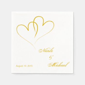 Save The Date - Two Hearts Intertwined Napkins by Frankipeti at Zazzle