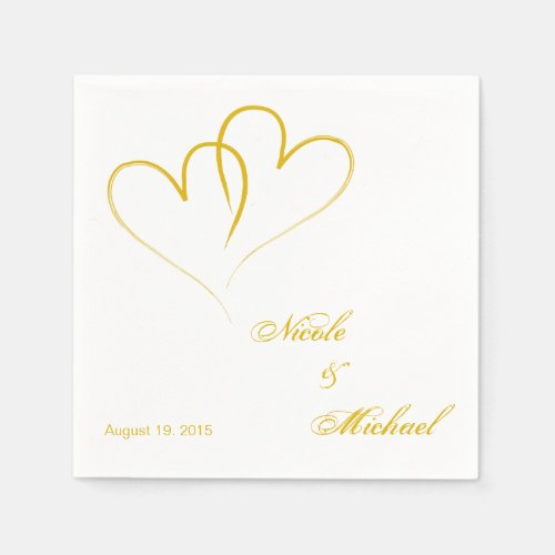 Save The Date _ Two hearts intertwined Napkins