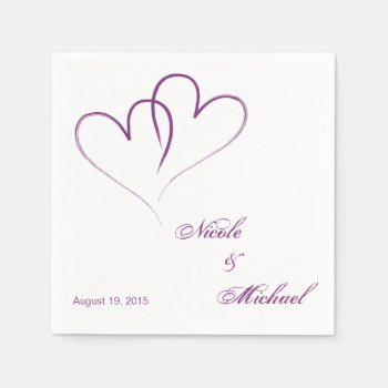 Save The Date - Two Hearts Intertwined Paper Napkins by Frankipeti at Zazzle