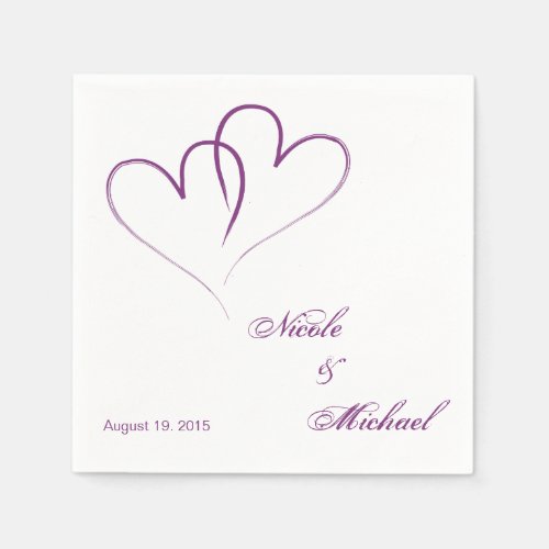 Save The Date _ Two hearts intertwined Paper Napkins