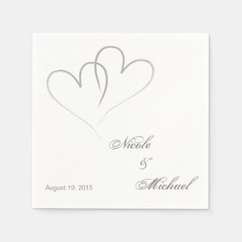 Save The Date - Two Hearts Intertwined Paper Napkins by Frankipeti at Zazzle
