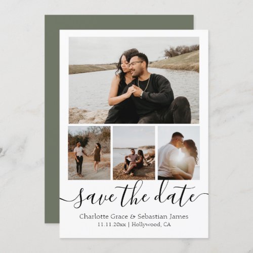 Save The Date Typography Personalized 4 Photo