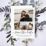 Save The Date Typography Personalized 4 Photo at Zazzle