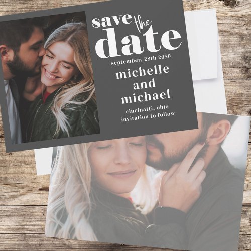 Save the Date Typography Simple 2 Photo Elegant