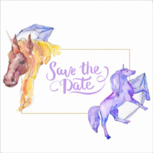 Save The Date Unicorn Contour Sticker