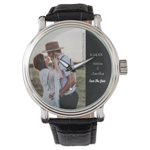 Save the Date Unique Modern Funny Wedding Photo Watch