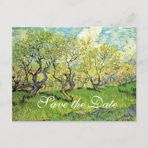 Save the Date Vincent van GoghOrchard in Blossom Announcement Postcard