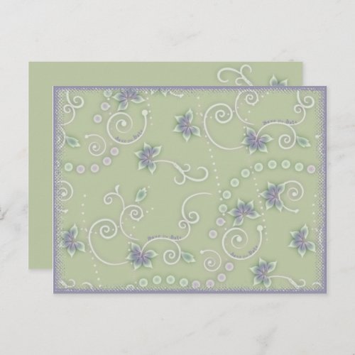 Save the Date Vines  Flowers Postcard Template