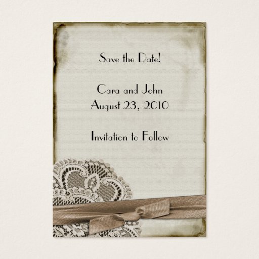 Customizable Save the Date Vintage Business Card Template