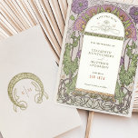 Save the Date Vintage Art Nouveau by Mucha Invitat Invitation<br><div class="desc">Art Nouveau Vintage Save the Date wedding cards by Alphonse Mucha in a floral, romantic, and whimsical design. Victorian flourishes complement classic art deco fonts. Please enter your custom information, and you're done. If you wish to change the design further, click the blue "Customize It" button. Thank you so much...</div>