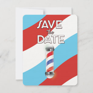 Save the Date Vintage Barber Shop