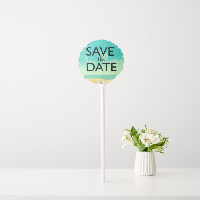 Save the Date Vintage Beach Balloon (In Situ)