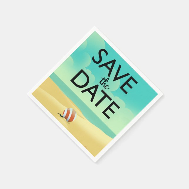 Save the Date Vintage Beach Napkins (Corner)