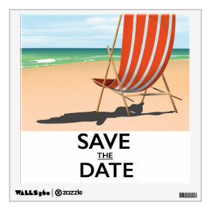 Save the date vintage beach poster wall decal