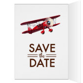 Save the Date vintage bi-plane (Inside (Left))