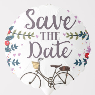 Save The Date Vintage Bicycle Balloon