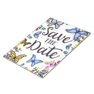 Save the Date Vintage Butterflies. Notepad