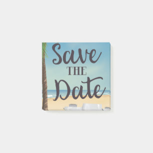 Save the date vintage Camera and Beach Post-it Notes