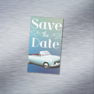 Save the Date Vintage Classic Car Business Card Magnet